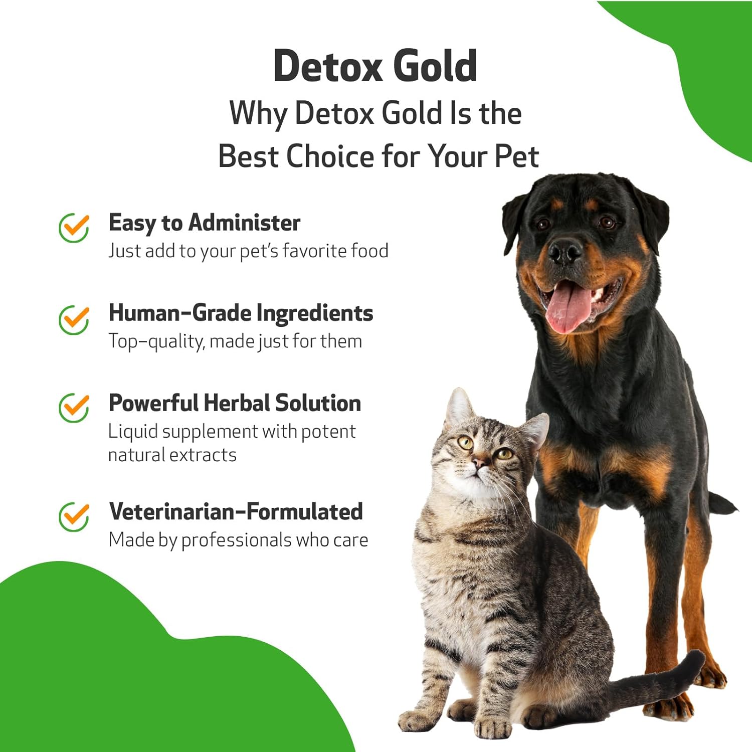 Natural Detox Support Supplement for Dogs & Cats - Gentle Detoxification, Immune System Boost, Veterinarian-Formulated Herbal Blend - 4 oz