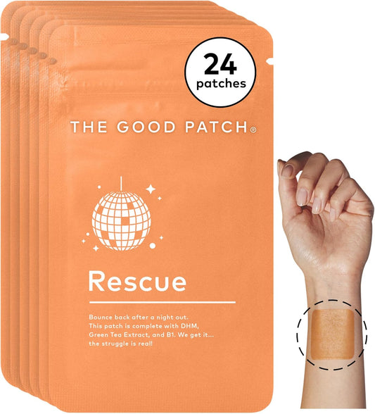 Natural DHM and Vitamin B1 After Party Patch - Green Tea Infused Wearable Wellness for Recovery - 24 Patches