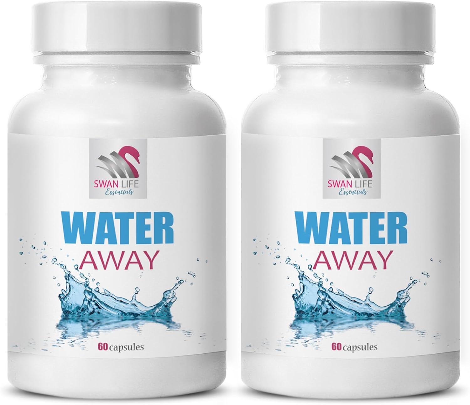 Natural Diuretic Complex Capsules for Water Balance and Fluid Support - 2 Bottles, 120 Capsules - Swan Life Essentials