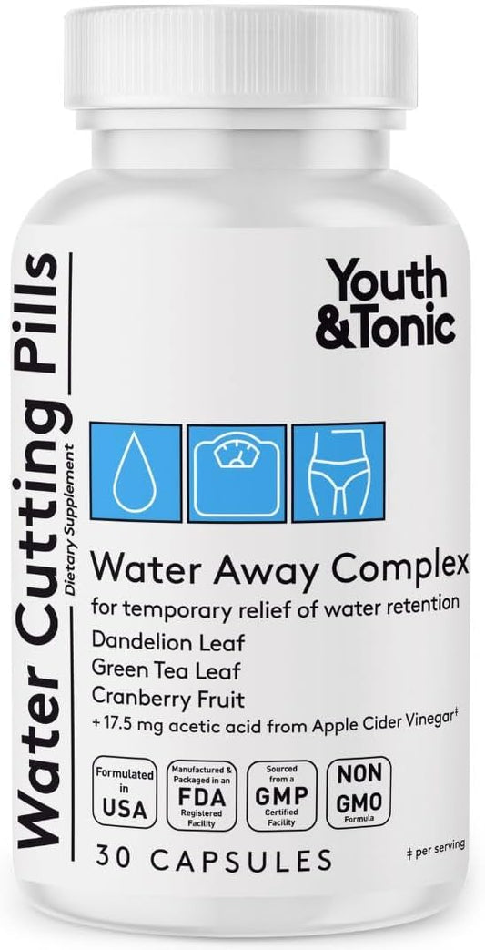 Natural Diuretic Complex for Water Retention & Swelling Relief - 30 Capsules for Men & Women.