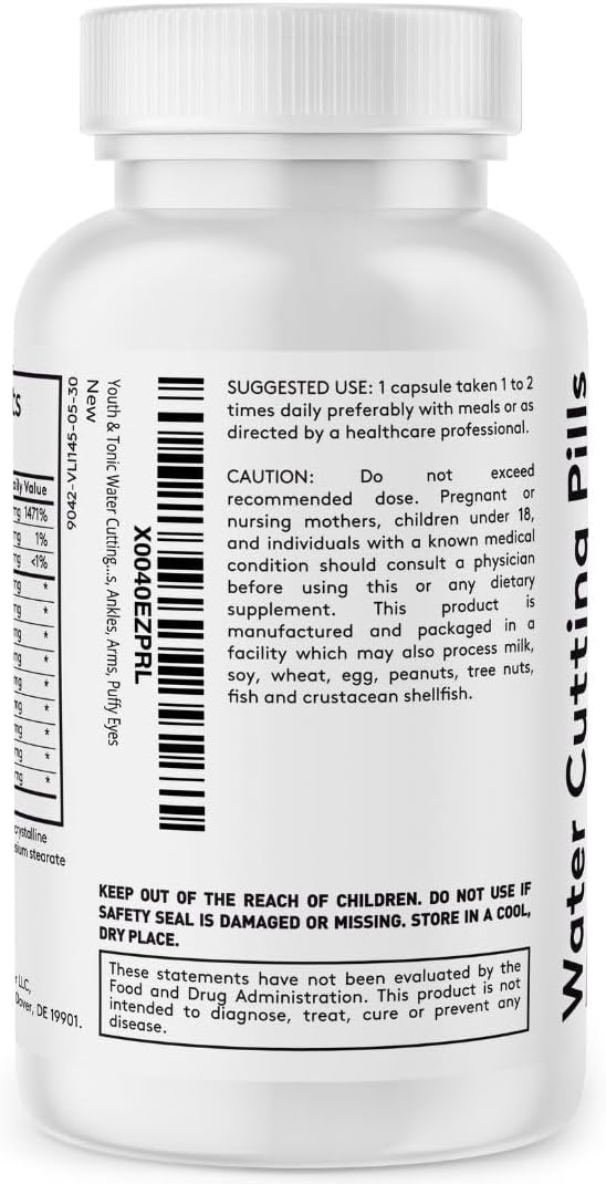 Natural Diuretic Complex for Water Retention & Swelling Relief - 30 Capsules for Men & Women.