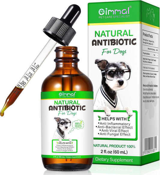 Natural Dog Antibiotics for Allergy Relief & Itch, Multivitamin for Dogs - 60ml / 2 Fl Oz