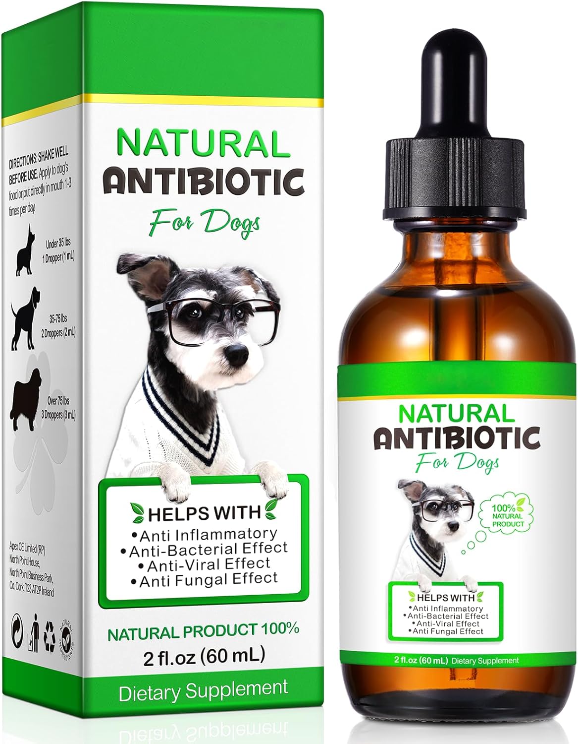 Natural Dog Antibiotics Multivitamin - Herbal Supplement for Dogs 60ml