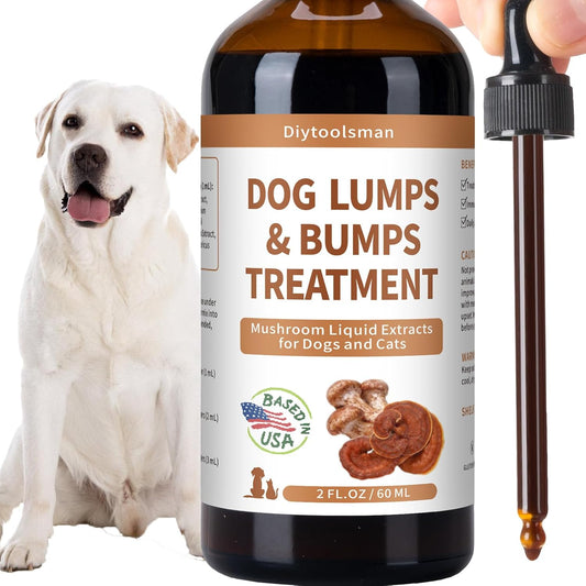 Natural Dog Lipoma Reduction Supplement - Immune Boosting Mushroom Blend for Energy - Reishi & Turkey Tail Mushrooms - 3.52 oz Liquid
