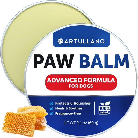 Natural Dog Paw Balm for Dry Paws & Nose - Lick-Safe Moisturizer to Soothe & Protect Dog Feet - 2.1 Oz