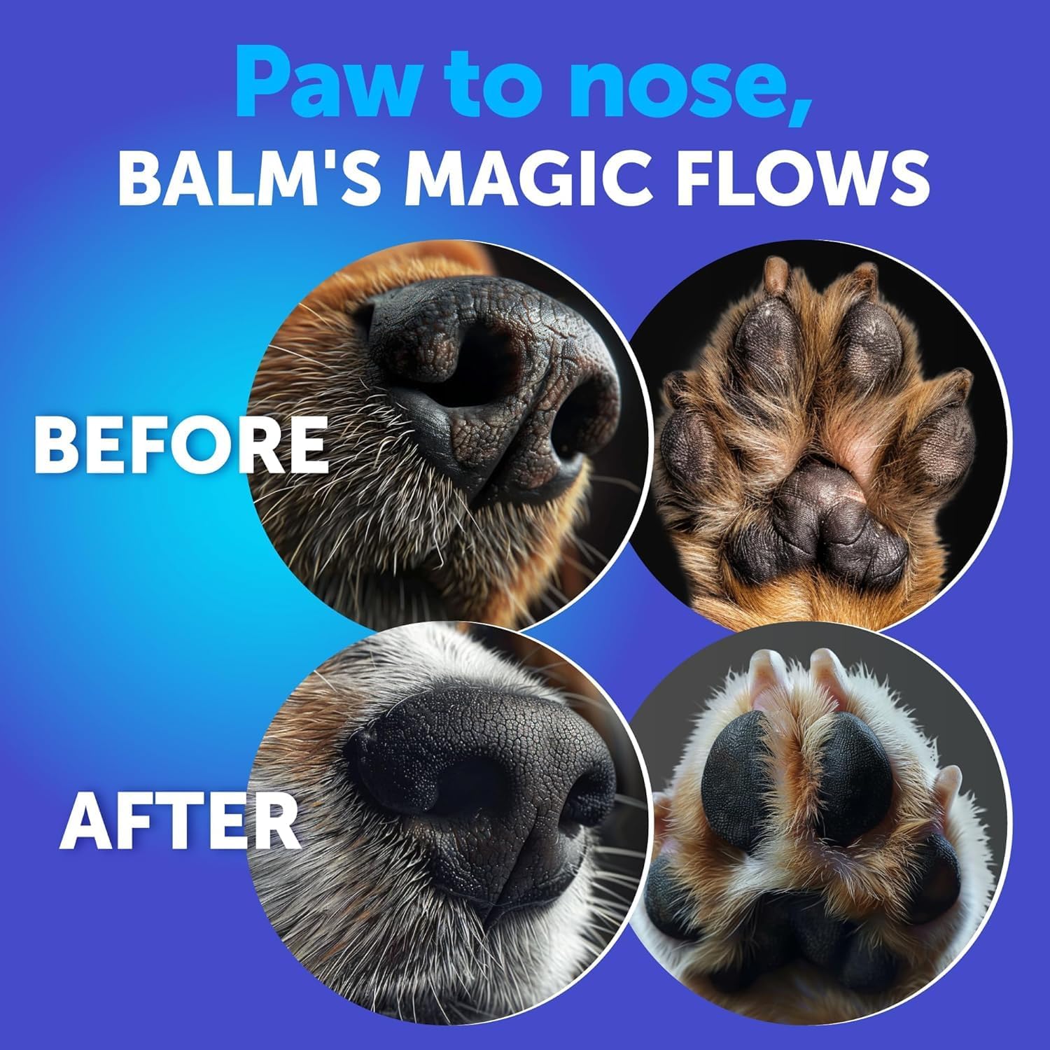 Natural Dog Paw Balm for Dry Paws & Nose - Lick-Safe Moisturizer to Soothe & Protect Dog Feet - 2.1 Oz