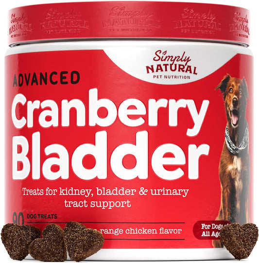 Natural Dog UTI Treatment - Cranberry Supplement for Dogs, Natural Antibiotics - 90 Chews