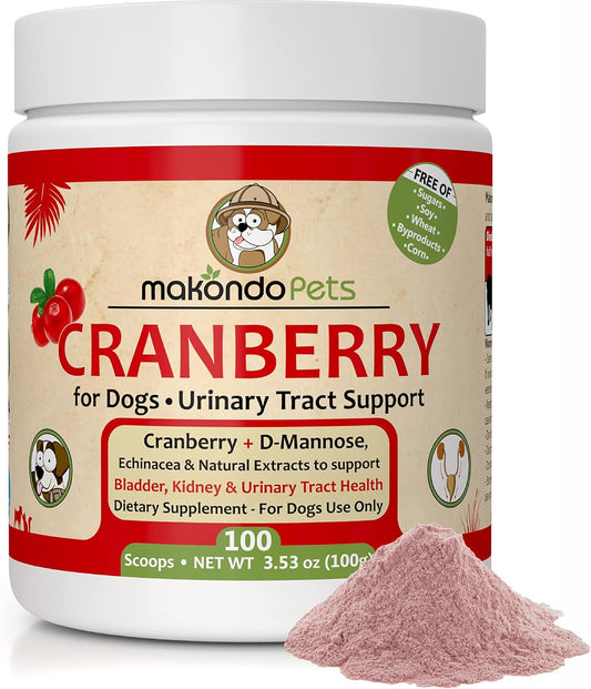 Natural Dog UTI Treatment with Cranberry Supplement Powder - Supports Kidney Health & Dog Incontinence - Puppy Supplies for Healthy Dog Pee
