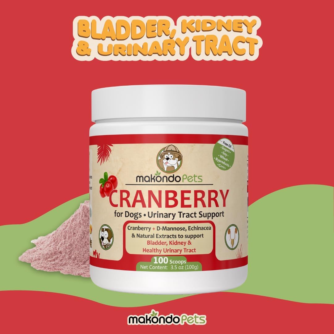 Natural Dog UTI Treatment with Cranberry Supplement Powder - Supports Kidney Health & Dog Incontinence - Puppy Supplies for Healthy Dog Pee