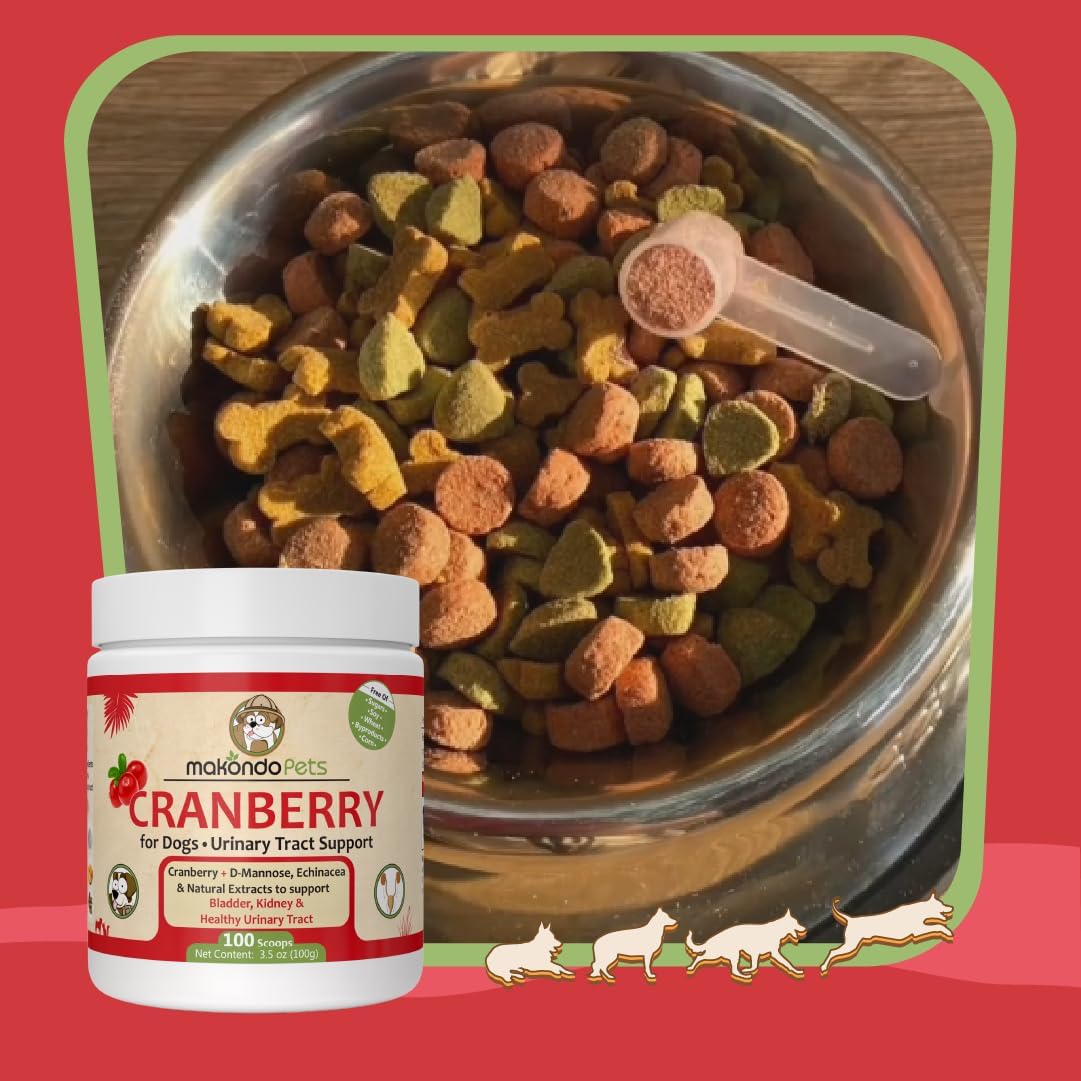 Natural Dog UTI Treatment with Cranberry Supplement Powder - Supports Kidney Health & Dog Incontinence - Puppy Supplies for Healthy Dog Pee