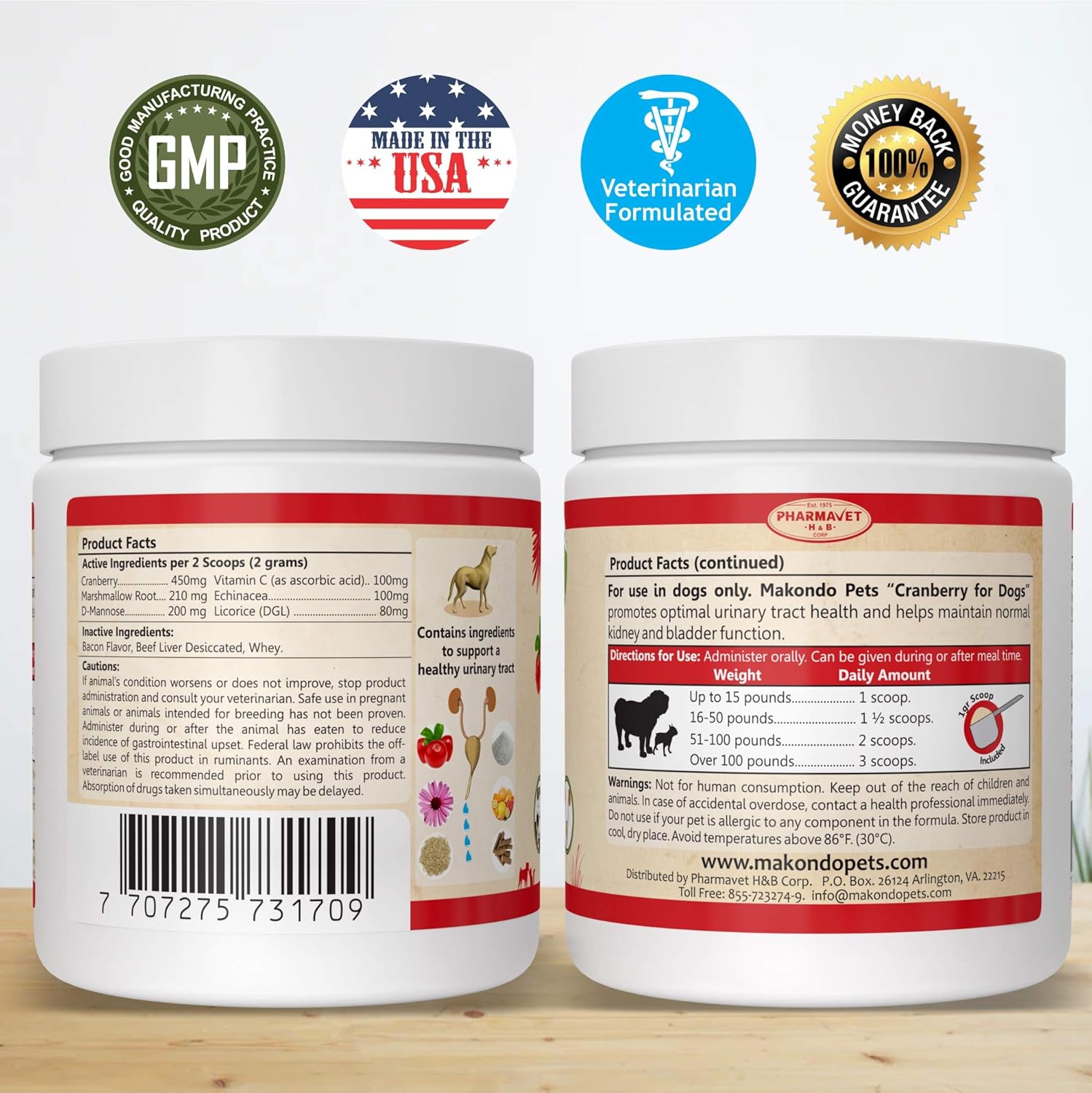 Natural Dog UTI Treatment with Cranberry Supplement Powder - Supports Kidney Health & Dog Incontinence - Puppy Supplies for Healthy Dog Pee