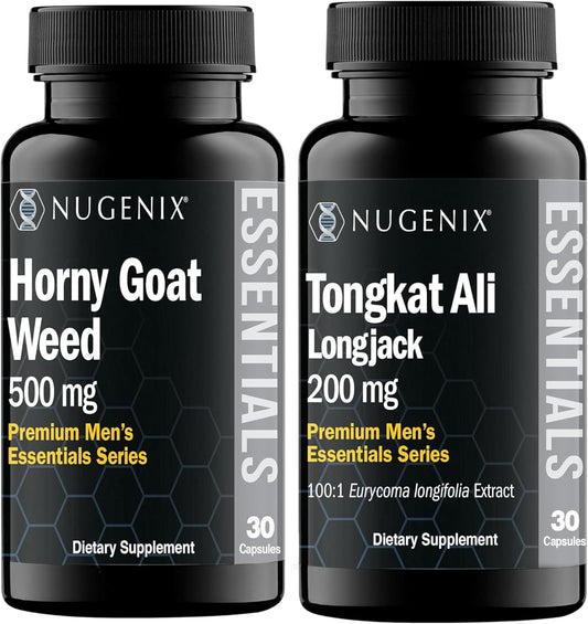 Natural Energy and Stamina Boost with Nugenix Essentials Horny Goat Weed and Tongkat Ali Supplements