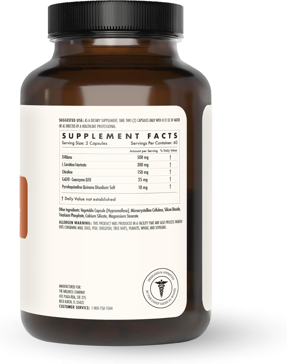 Natural Energy Booster Capsules - 2 Month Supply | Herbal Extracts for Boosting Energy | Non-GMO, Vegan, Gluten Free | Wellness Company