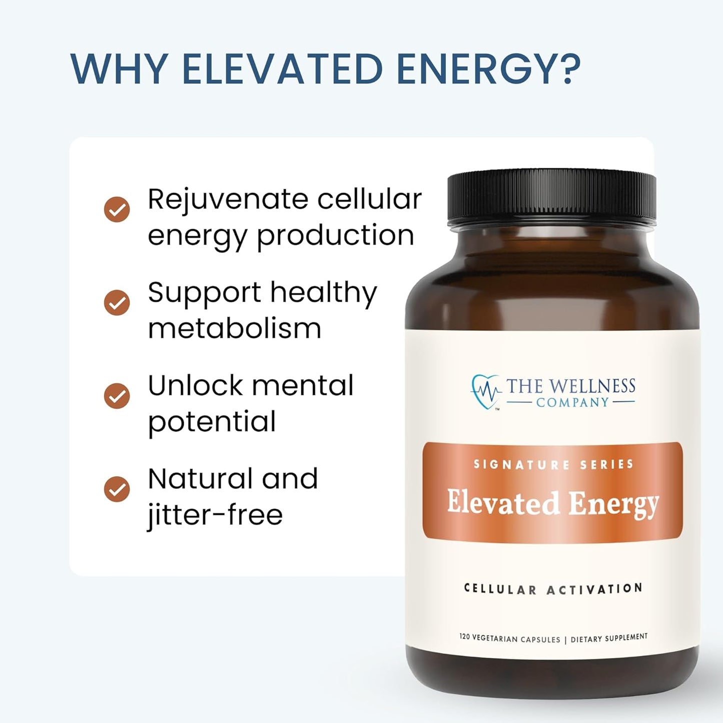 Natural Energy Booster Capsules - 2 Month Supply | Herbal Extracts for Boosting Energy | Non-GMO, Vegan, Gluten Free | Wellness Company