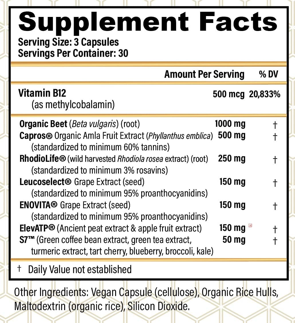 Natural Energy Supplement: CHOQ Action 2.0 with Rhodiola Rosea - 90 Vegan Capsules for All-Day Energy Boost