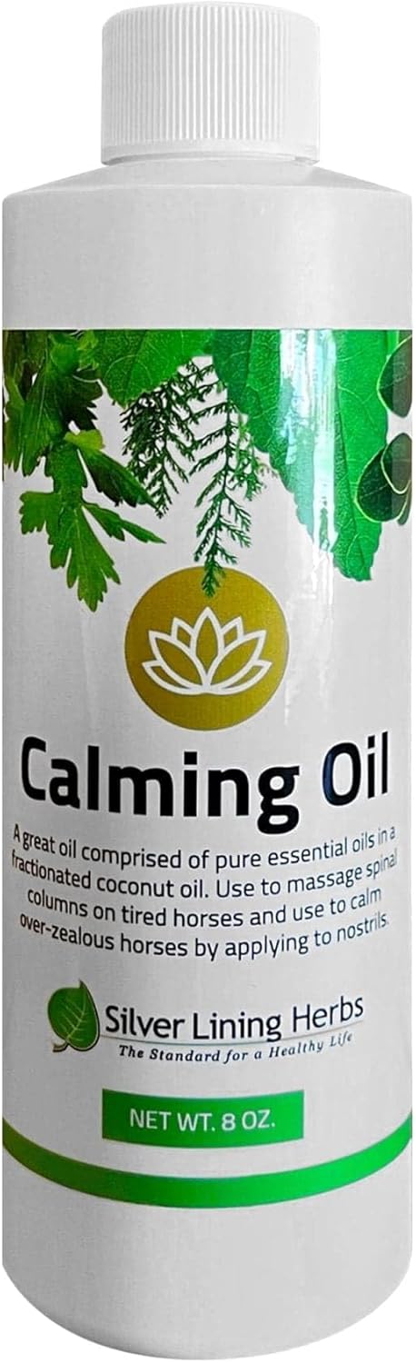 Natural Essential Oil Blend for Anxious Horses - Silver Lining Herbs 41 Equine Oil - 8 oz Bottle