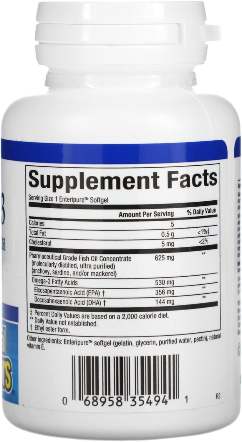 Natural Factors - Rx Omega-3 Factors Mini-Gels with EPA 350mg and DHA 140mg for Cardiovascular Health - 60 Soft Gels