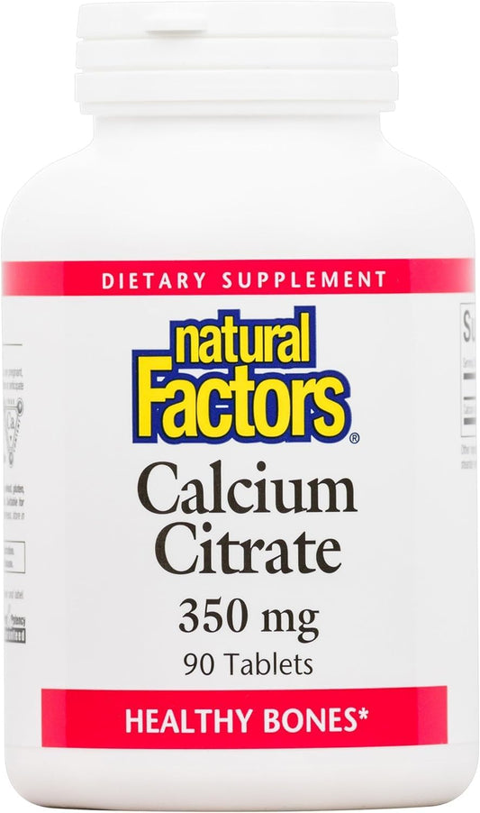 Natural Factors Calcium Citrate Tablets - Supports Bone and Dental Health, 90 Tablets