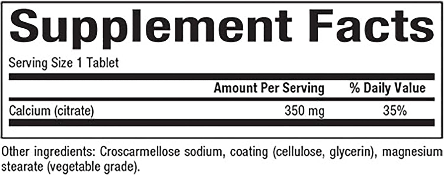 Natural Factors Calcium Citrate Tablets - Supports Bone and Dental Health, 90 Tablets