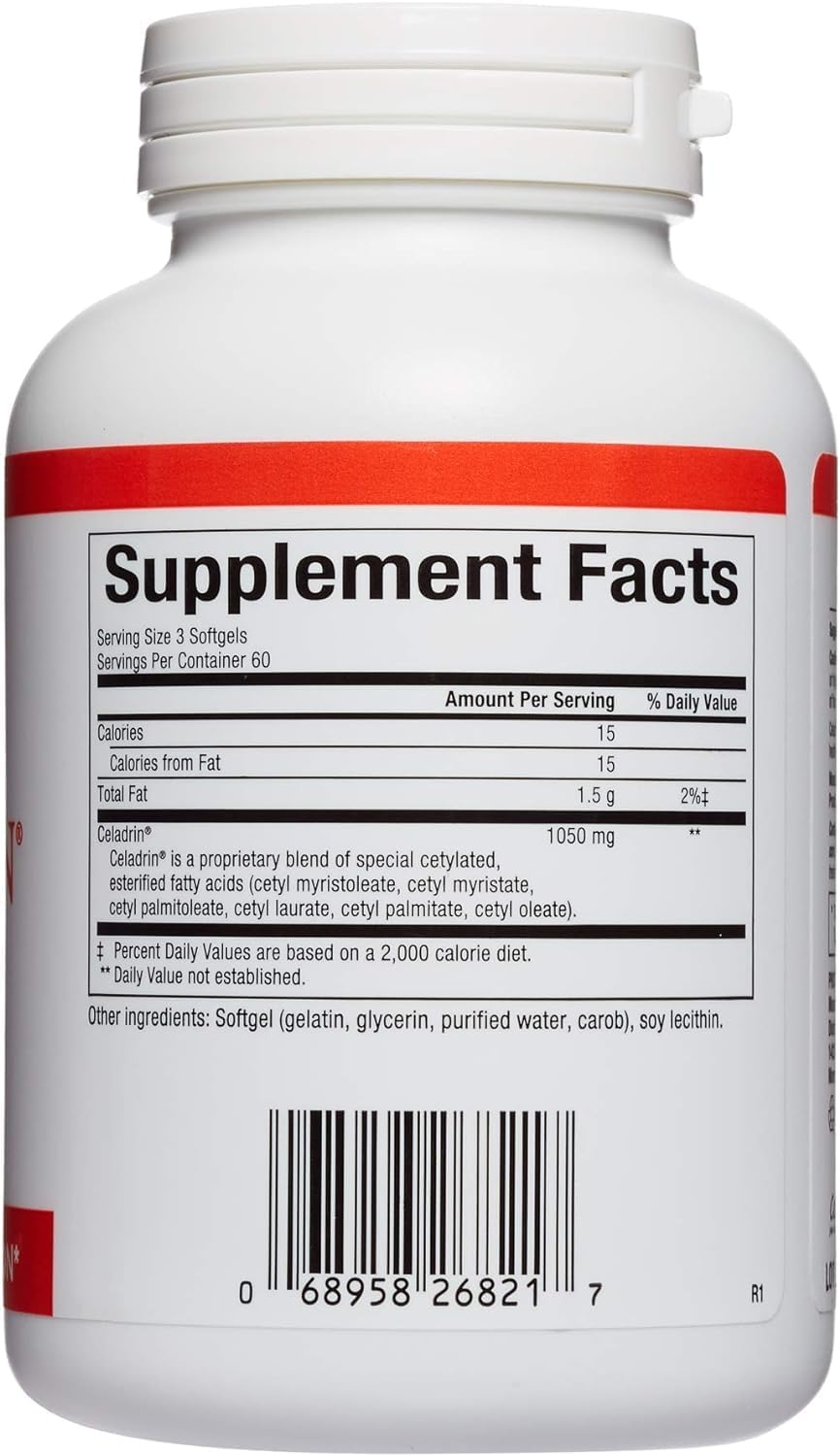 Natural Factors Celadrin Joint Health Softgels, Supports Flexibility, Mobility, and Joint Function, 180 Count