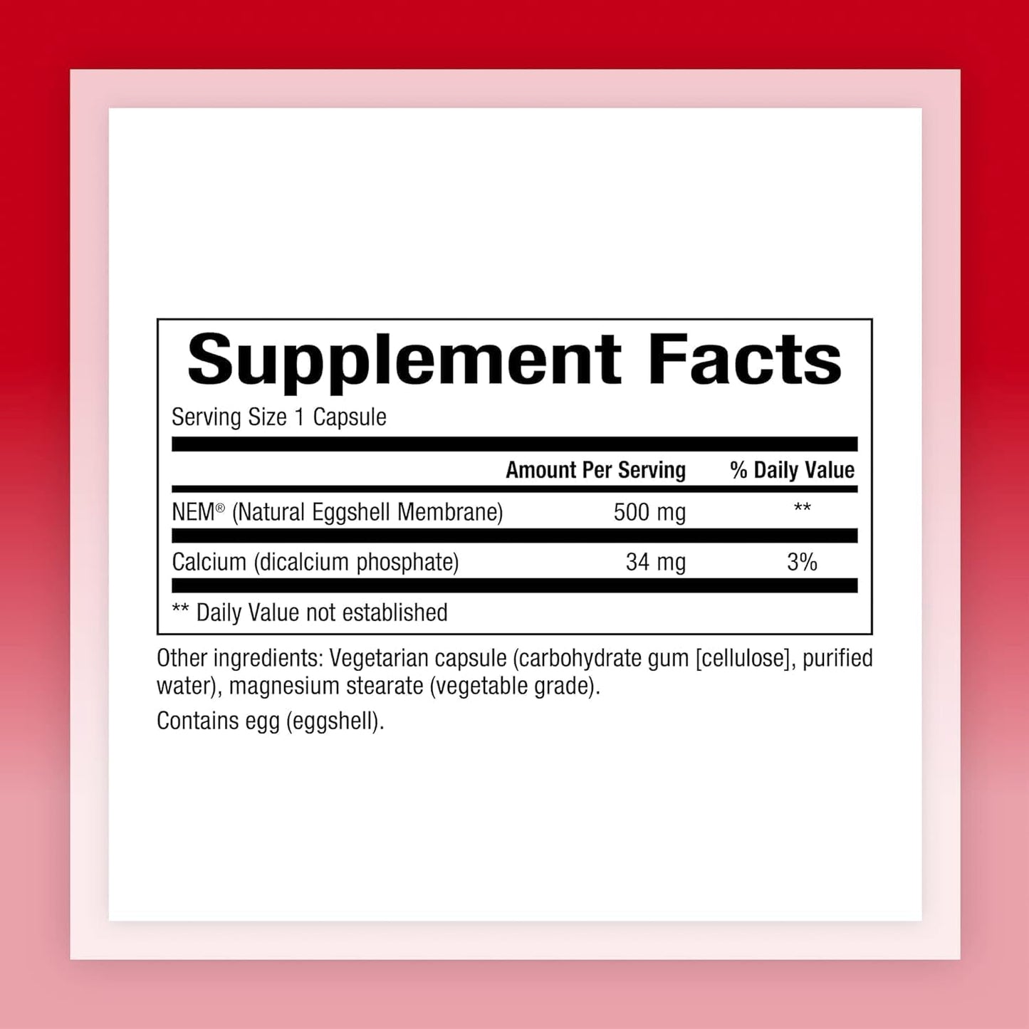 Natural Factors NEM Natural Eggshell Membrane Capsules for Joint Comfort and Flexibility