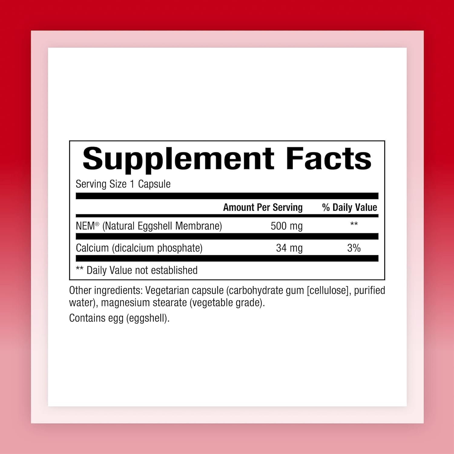 Natural Factors NEM Natural Eggshell Membrane Capsules for Joint Comfort and Flexibility