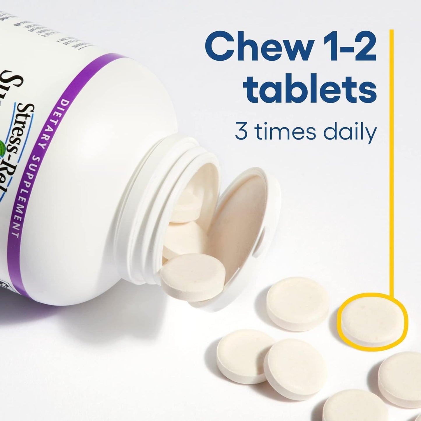 Natural Factors Stress-Relax Chewable Suntheanine L-Theanine 100mg Tablets - Tropical Fruit Flavor, Non-Drowsy Mental Calmness Support