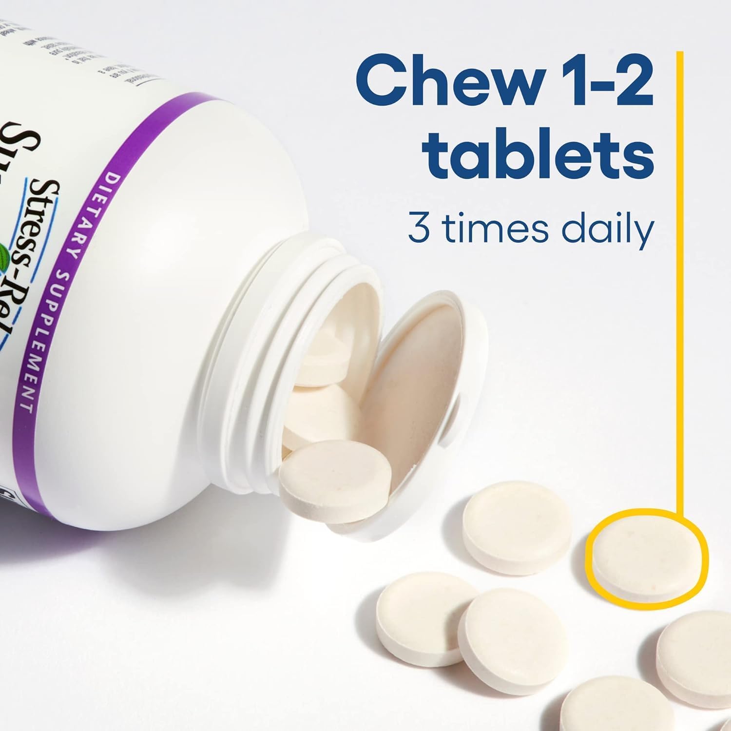 Natural Factors Stress-Relax Chewable Suntheanine L-Theanine 100mg Tablets - Tropical Fruit Flavor, Non-Drowsy Mental Calmness Support