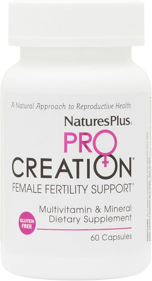 Natural Female Fertility Support Capsules - Procreation Women Multivitamin & Mineral Supplement - Antioxidants, Herbal Blend - 60 Capsules