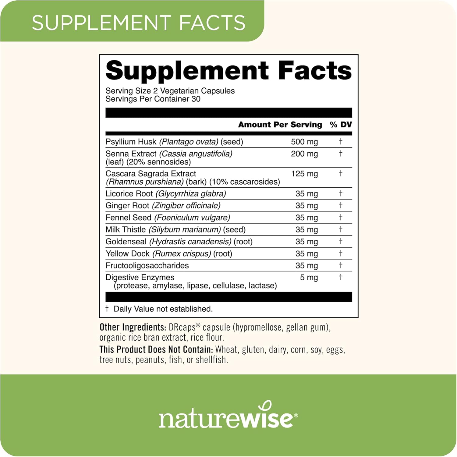 Natural Fiber Cleanse with Herbal Laxatives, Prebiotics, & Digestive Enzymes for Healthy Elimination, Digestion & Weight Loss - 1 Month Supply