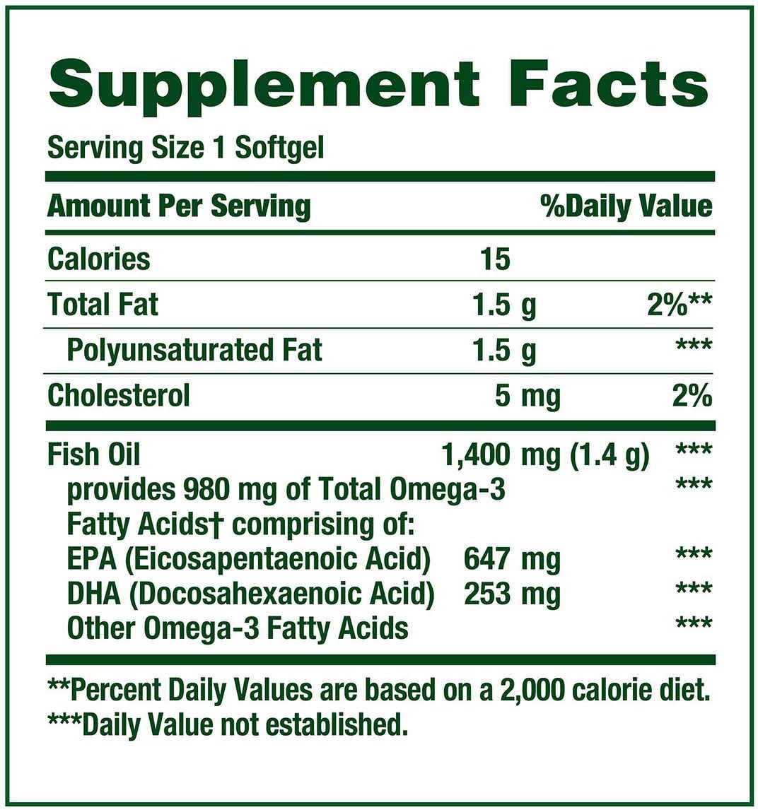 Natural Fish Oil Supplement for Overall Health and Wellness - Nature's Bounty