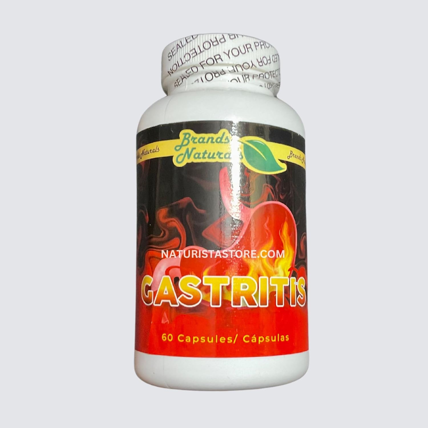 Natural Gastric Ulcer and Wound Relief Capsules - 100% Natural Formula - 60 Capsules, 500MG