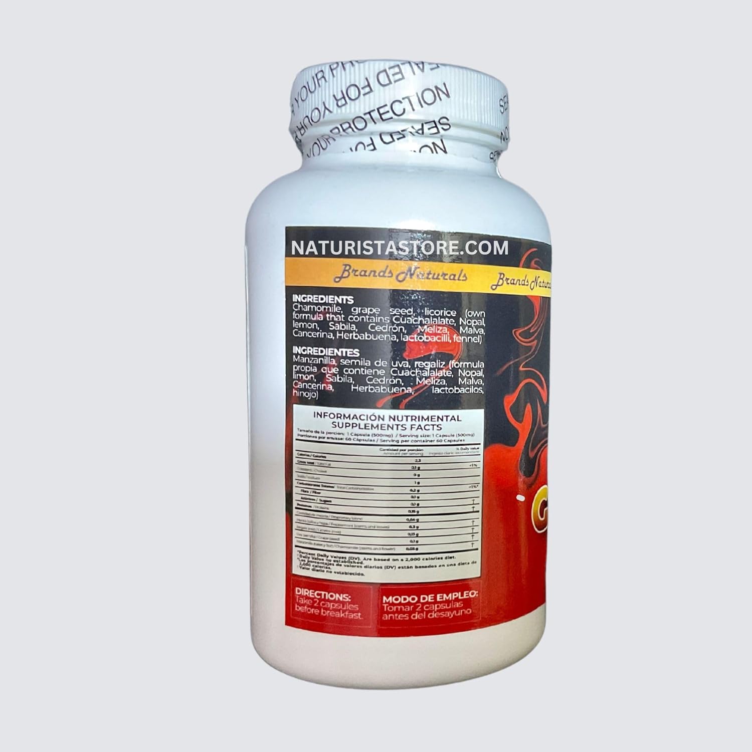 Natural Gastric Ulcer and Wound Relief Capsules - 100% Natural Formula - 60 Capsules, 500MG