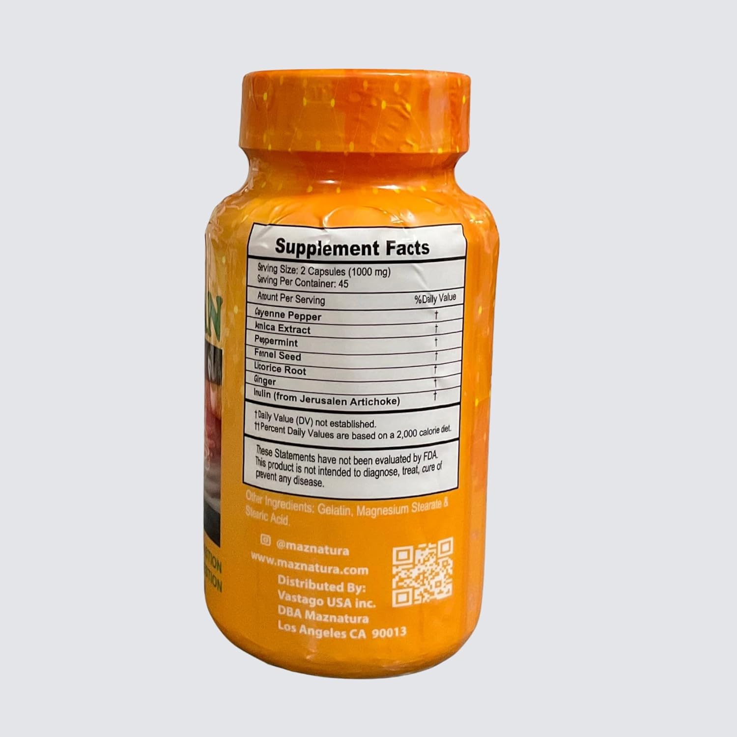 Natural Gastric Ulcer Relief Supplement - 90 Capsules 500MG - Herbal Formula for Stomach Ulcers & Wounds - Maznatura