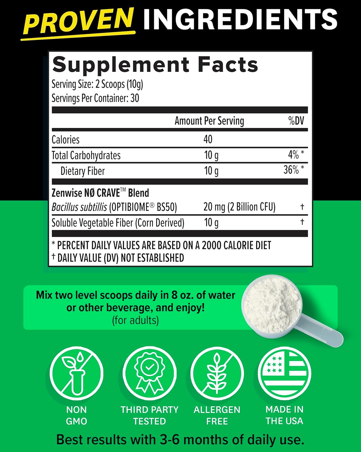 Natural GLP-1 Probiotic Supplement for Hunger Control & Digestive Health - 30-Day Supply by Zenwise Health