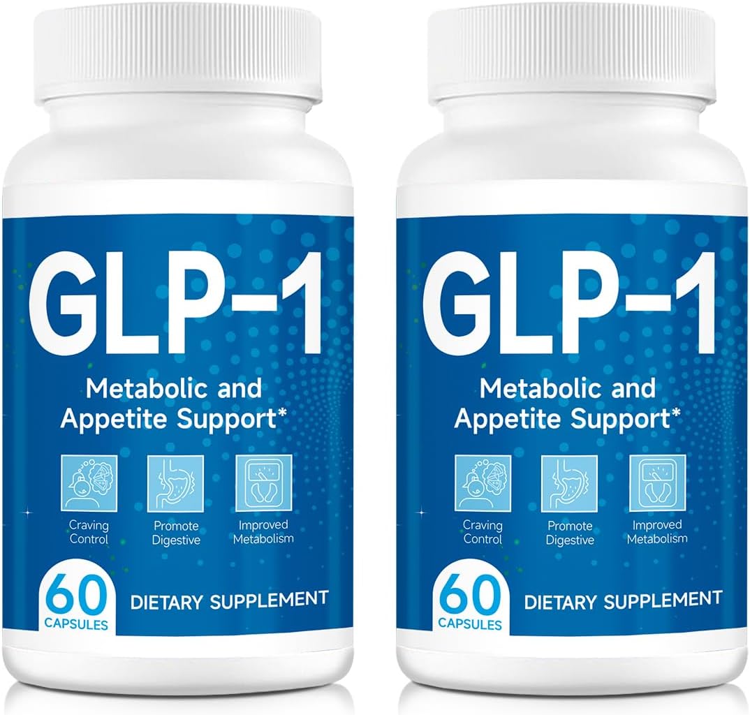 Natural GLP-1 Support Capsules for Men and Women - 60 Capsules x 2 Packs - Take Before Meals