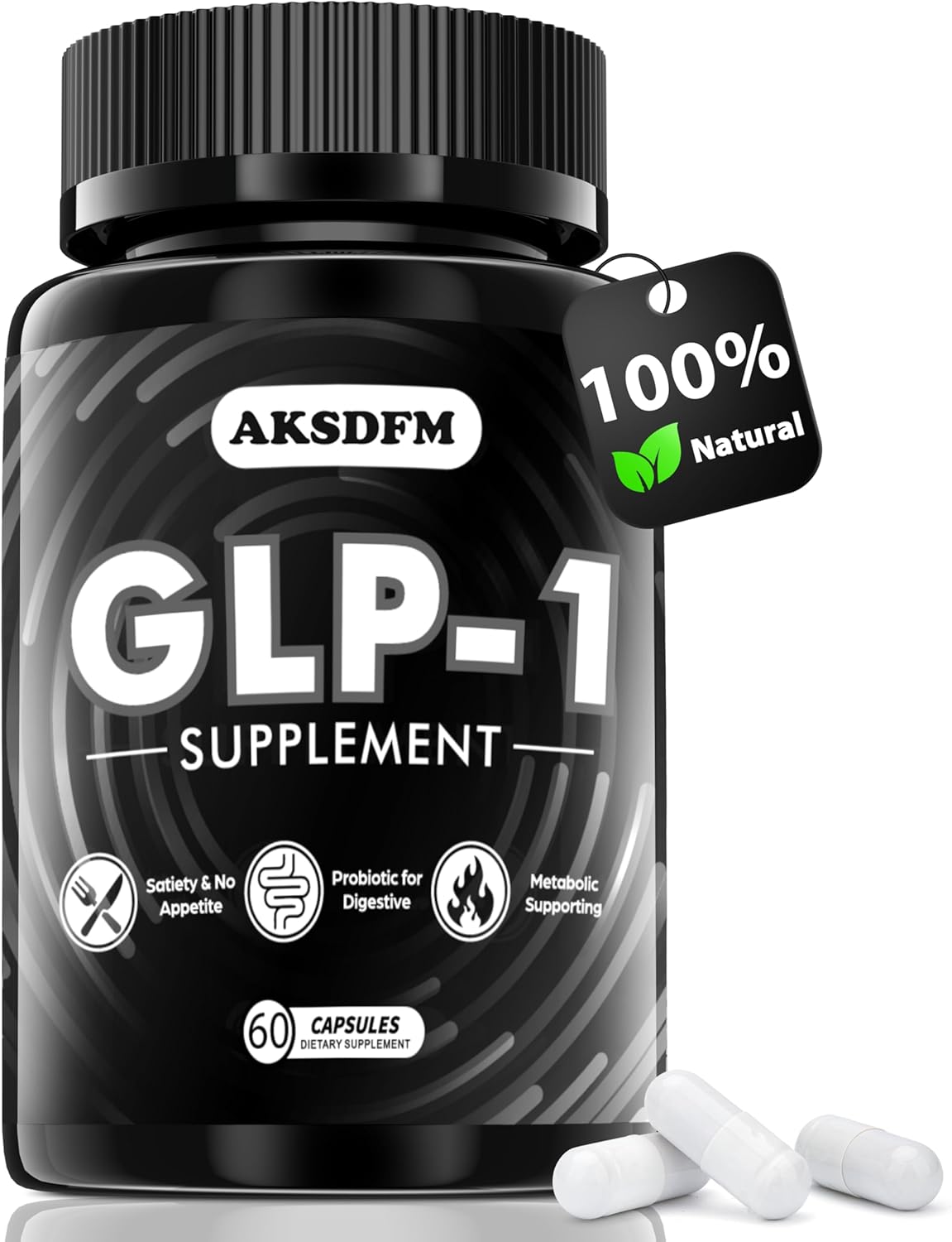 Natural GLP-1 Support Supplement for Gut Health, Digestion & Energy - 60 Capsules