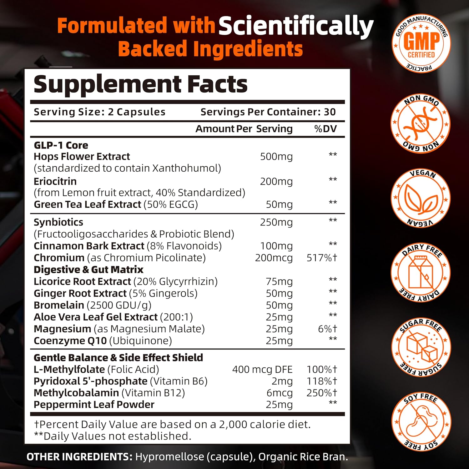 Natural GLP-1 Support Supplement for Gut Health, Digestion & Energy - 60 Capsules