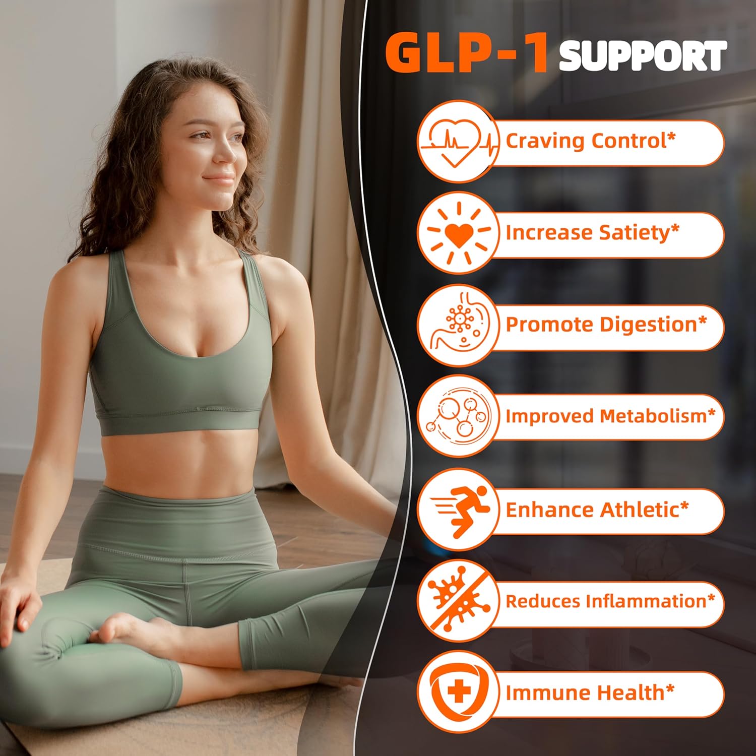 Natural GLP-1 Support Supplement for Gut Health, Digestion & Energy - 60 Capsules