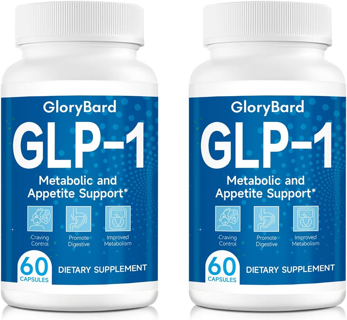 Natural GLP-1 Support Supplement for Men and Women - 60 Capsules (2 Packs) - Promotes Healthy GLP-1 Levels Before Meals