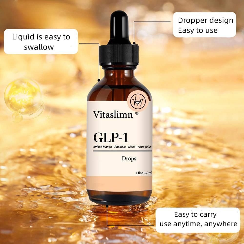 Natural GLP-1 Weight Loss Supplement - Liquid Drops for Appetite Control - Single Bottle