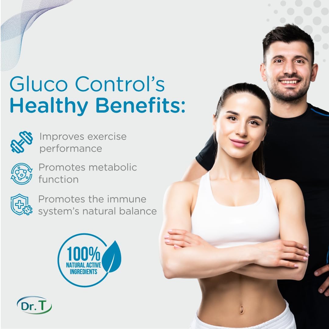 Natural Gluco Control Supplement with Garcinia Cambogia, Gymnema Sylvestre, White Kidney Bean, Green Tea - 60 Caps