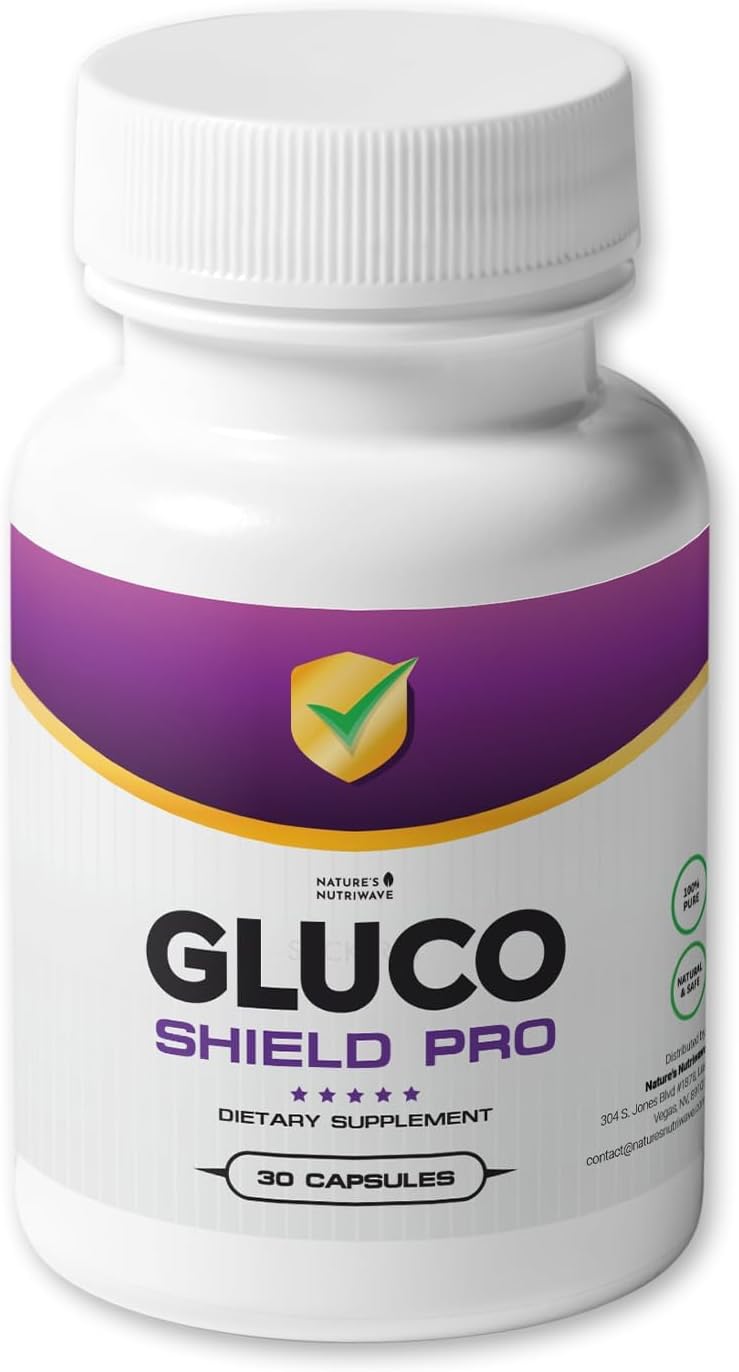 Natural GlucoShield Pro Supplement with Vitamins B1, B2, B6, Magnesium, Zinc & Calcium | Non-GMO, Stimulant-Free | Made in USA | 30 Capsules