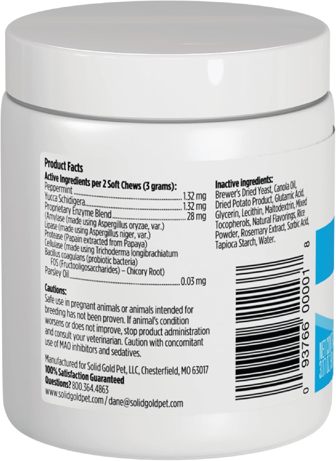Natural Grain-Free Supplement Chews and Powder to Stop Dog Poop Eating; Holistic Formula with Peppermint & Parsley Oil