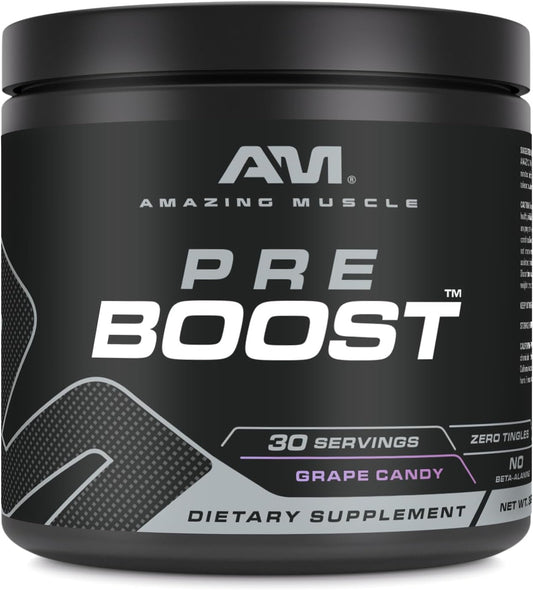 Natural Grape Candy Pre Workout Supplement | Amazing Muscle Pre Boost | 30 Servings | Made in USA | 324 Grams Powder