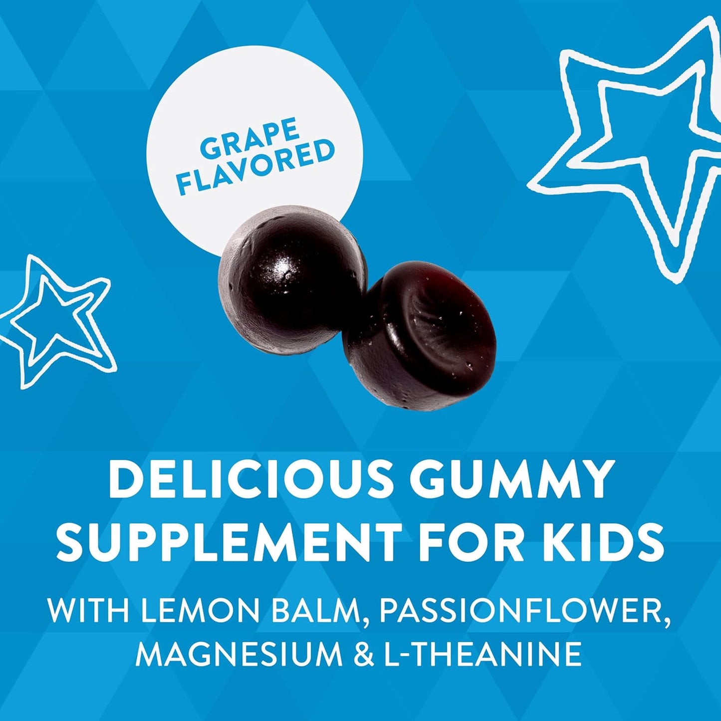 Natural Grape Flavored Kids Gummies for Ages 8+, Promoting Calmness and Focus with Nature's Way Formula, 40 Gummies