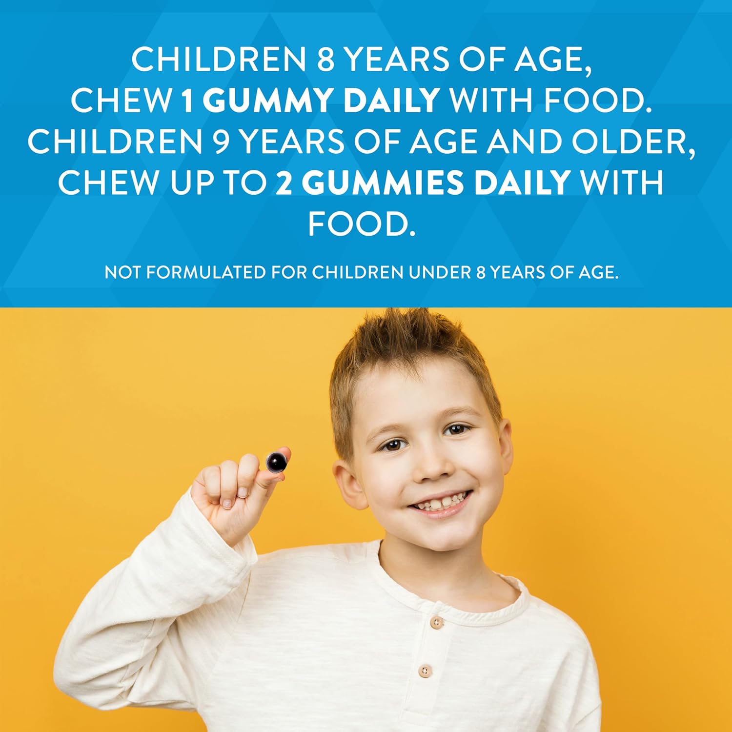 Natural Grape Flavored Kids Gummies for Ages 8+, Promoting Calmness and Focus with Nature's Way Formula, 40 Gummies