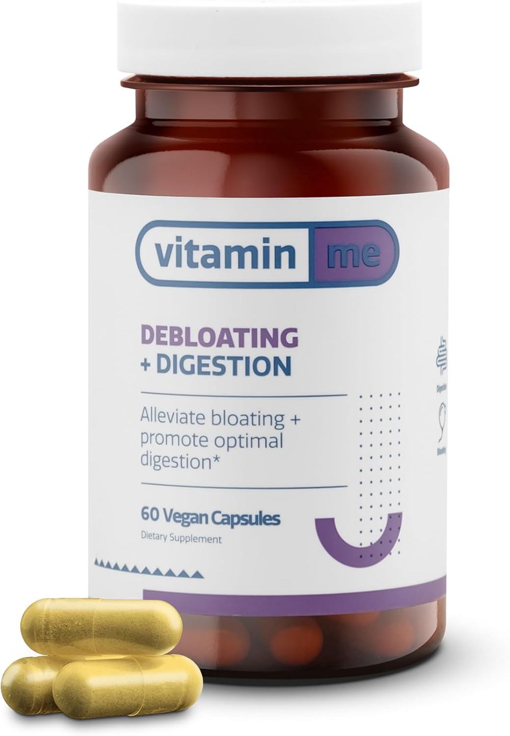 Natural Gut Health Supplement with Milk Thistle, Turmeric, and Fennel - 60 Anti-Bloating Capsules