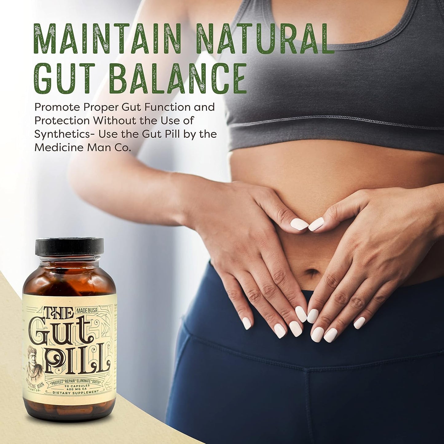 Natural Gut Health Supplements for Women & Men - Gut Repair Capsules with Marshmallow Root, Calendula, Triphala & Lactobacillus Acidophilus