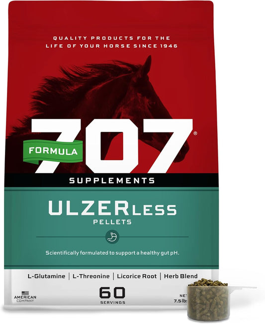 Natural Gut Support Equine Supplement for Horses at Risk of Ulcers - 7.5lb Bag Formula 707 ULZERless